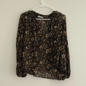 Ulla Johnson Black and Brown Floral Skirt